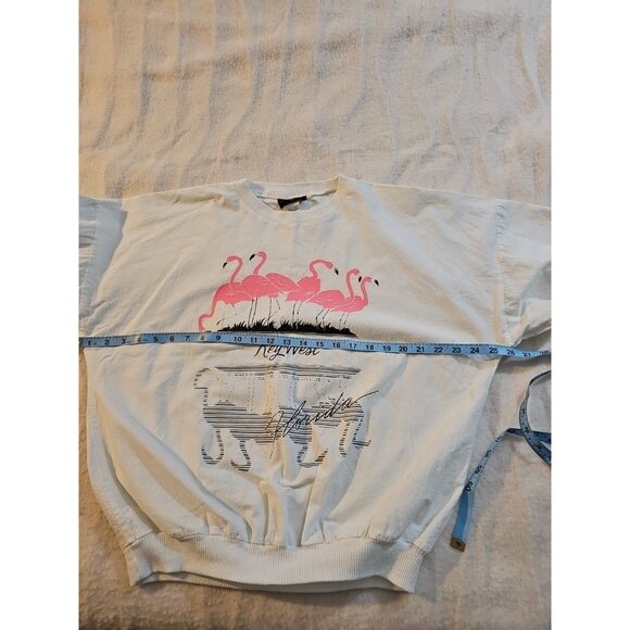 Vintage Sunbelt Sport Light Weight Sweatshirt Pink Flamingo Key West FL Adult OS - Picture 4 of 6